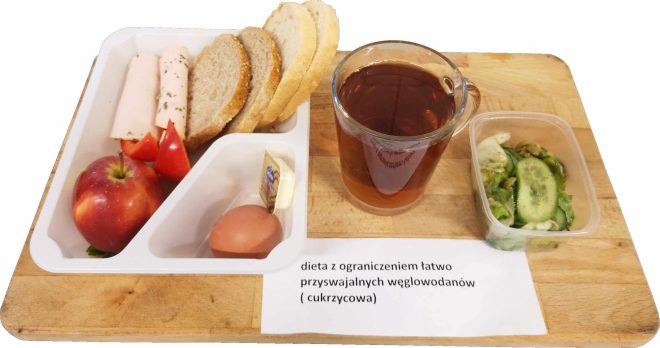 Zdjęcie przedstawia posiłek, śniadanie zgodnie z dietą z z ograniczeniem łatwo przyswajalnych węglowodanów (cukrzycowa)