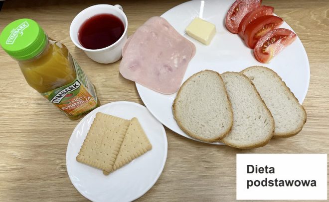 Zdjęcie przedstawia posiłek, kolację zgodnie z dietą podstawową