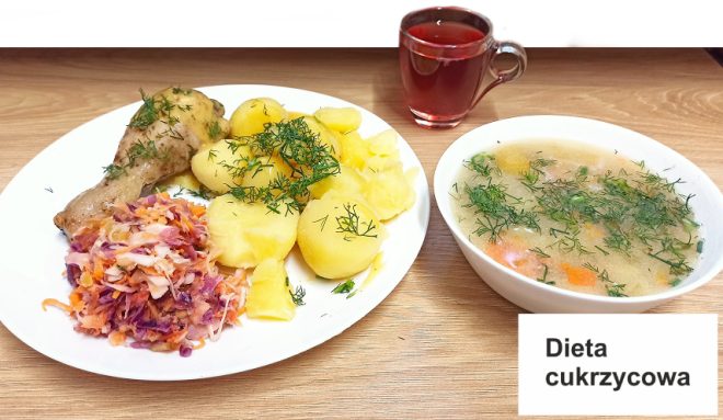 Zdjęcie przedstawia posiłek, obiad zgodnie z dietą cukrzycową